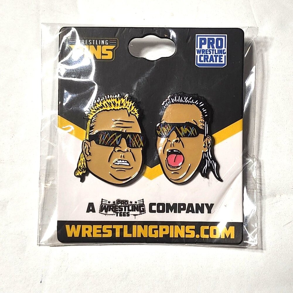 Pro Wrestling Crate Nasty Boys Brian Knobbs Jerry Sags lapel enamel pin set New
